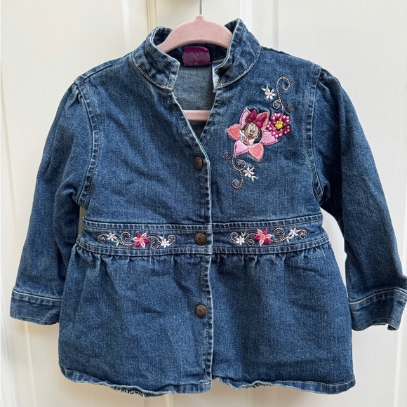 Disney Kids 2T Minnie Mouse Blue Denim Long Sleeve Girls Jean Jacket - Picture 1 of 5